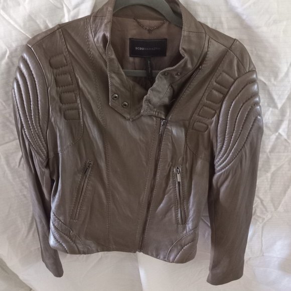 BCBG MaxAzria Brown moto Jacket Large - Picture 5 of 5